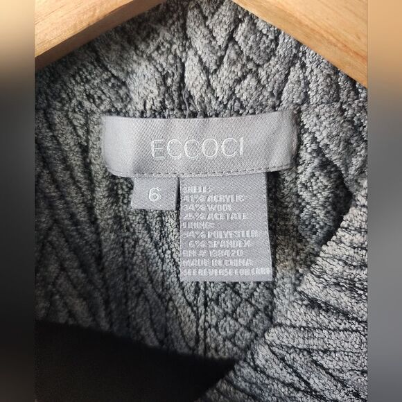 ECCOCI knit coat belted side pockets wool blend new without tags minimalist - Picture 10 of 16